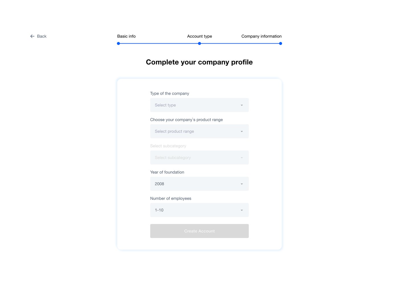 Old registration step 3: company profile